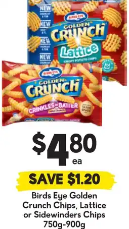 Drakes Birds Eye Golden Crunch Chips, Lattice or Sidewinders Chips offer