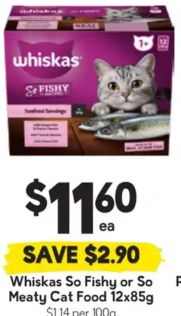 Drakes Whiskas So Fishy or So Meaty Cat Food offer