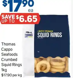 Foodland Thomas Cappo Seafoods Crumbed Squid Rings offer