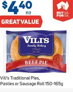 Foodland Vili's Traditional Pies, Pasties or Sausage Roll offer