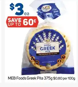 Foodland MEB Foods Greek Pita offer