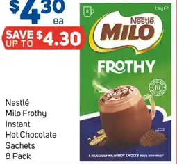 Foodland Nestlé Milo Frothy Instant Hot Chocolate Sachets offer