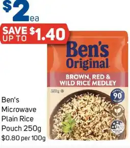 Foodland Ben's Microwave Plain Rice Pouch offer