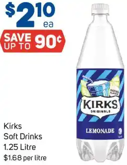 Foodland Kirks Soft Drinks 1.25 Litre $1.68 per litre offer