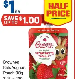 Foodland Brownes Kids Yoghurt Pouch offer