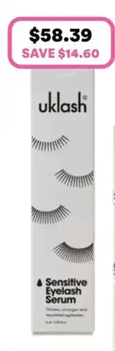 Priceline UKLASH Sensitive Eyelash Serum offer