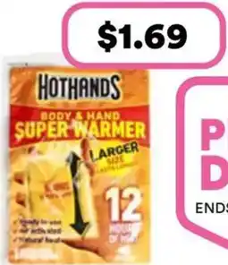 Priceline Hot Hands Super Warmers Body offer