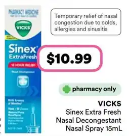 Priceline VICKS Sinex Extra Fresh Nasal Decongestant Nasal Spray offer