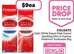 Priceline Colgate Optic White Luminous Express Fresh Mint Toothpaste offer