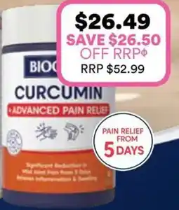 Priceline Bioglan Curcumin + Advanced Pain Relief offer