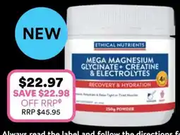 Priceline Ethical Nutrients Mega Magnesium Glycinate+ Creatine & Electrolytes Berry offer
