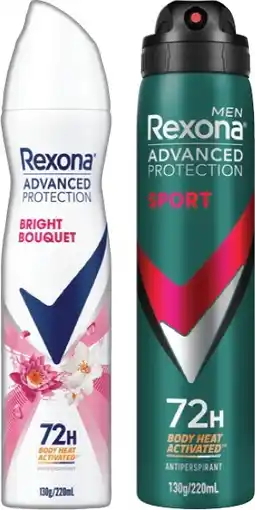 IGA Rexona Advanced Protection 72hr Antiperspirant Spray Selected Varieties offer