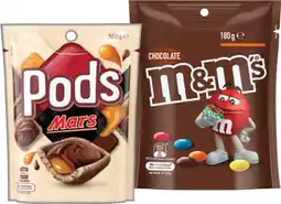 IGA M&Mʼs 120‑180g, Pods 160g or Maltesers 120‑140g Share Pack Selected Varieties offer