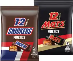 IGA Mars, Snickers or Maltesers Fun Size Pack 132‑192g Selected Varieties offer