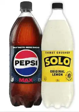 IGA Pepsi or Solo 1.25 Litre Selected Varieties offer