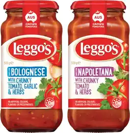 IGA Leggo’s Pasta Sauce 490‑500g Selected Varieties offer