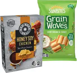 IGA Sunbites Grain Waves Chips 170g or Red Rock Deli Crackers 130-135g Selected Varieties offer