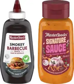 IGA MasterFoods No Rules Sauce 250mL, Barbecue or Tomato Squeezy Sauce 500mL Selected Varieties offer