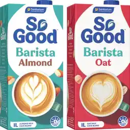 IGA Sanitarium So Good Barista Almond or Oat Long Life Milk 1 Litre Selected Varieties offer