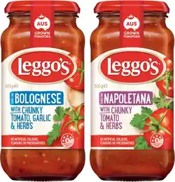 IGA Leggo’s Pasta Sauce 490‑500g Selected Varieties offer