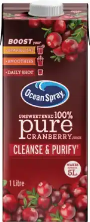 IGA Ocean Spray Unsweetened 100% Pure Cranberry Juice offer