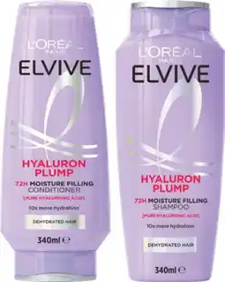 IGA L’Oréal Paris Elvive Hyaluron Plump Shampoo or Conditioner 340mL offer