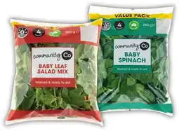 IGA Community Co Baby Leaf Salad Mix and Spinach Big Bag offer