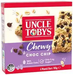IGA Uncle Tobys Muesli Bars 5‑6 Pack or Uncle Tobys Roll‑Ups 6 Pack Selected Varieties offer