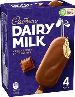 IGA Cadbury Ice Cream Sticks 4‑6 Pack Selected Varieties offer