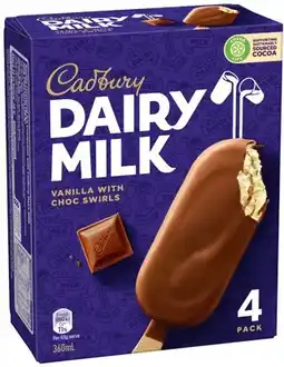 IGA Cadbury Ice Cream Sticks 4‑6 Pack Selected Varieties offer