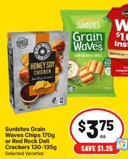 IGA Sunbites Grain Waves Chips or Red Rock Deli offer