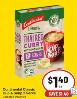 IGA Continental Classic Cup A Soup 2 Serve offer