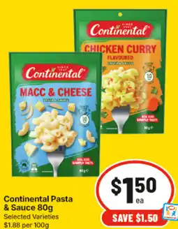 IGA Continental Pasta & Sauce offer