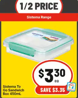IGA Sistema To Go Sandwich Box offer