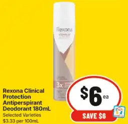 IGA Rexona Clinical Protection Antiperspirant Deodorant offer