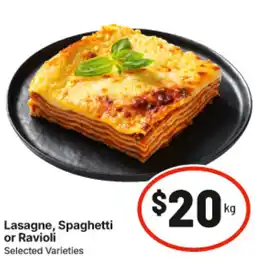 IGA Lasagne, Spaghetti or Ravioli offer