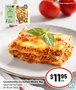 IGA Community Co Italian Meals offer