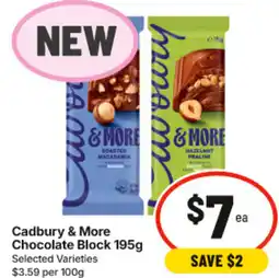 IGA Cadbury & More Chocolate Block offer