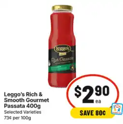 IGA Leggo's Rich & Smooth Gourmet Passata offer