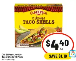 IGA Old El Paso Jumbo Taco Shells offer