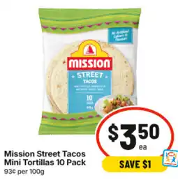 IGA Mission Street Tacos Mini Tortillas offer
