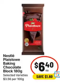 IGA Nestlé Plaistowe Baking Chocolate Block offer