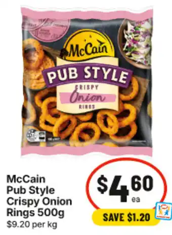 IGA McCain Pub Style Crispy Onion Rings offer