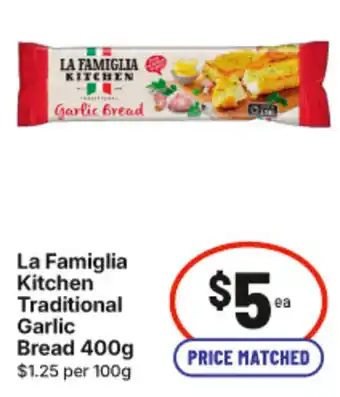 IGA La Famiglia Kitchen Traditional Garlic Bread offer