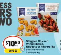 IGA Steggles Chicken Wing Nibbles, Nuggets or Fingers offer