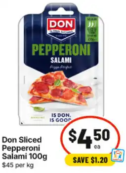 IGA Don Sliced Pepperoni Salami offer