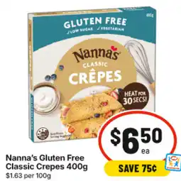 IGA Nanna's Gluten Free Classic Crepes offer