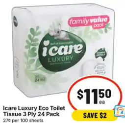 IGA Icare Luxury Eco Toilet Tissue 3 Ply offer