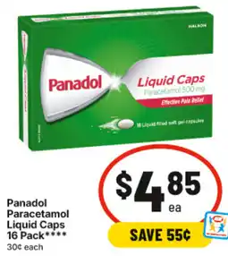 IGA Panadol Paracetamol Liquid Caps offer