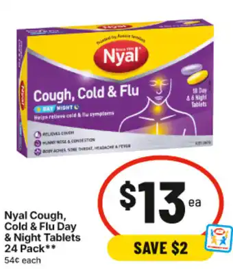 IGA Nyal Cough, Cold & Flu Day & Night Tablets offer